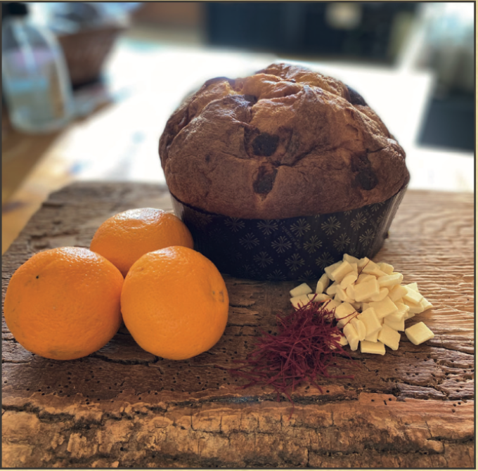 Panettone con Clementine, Cioccolato Bianco e Zafferano 750 gr