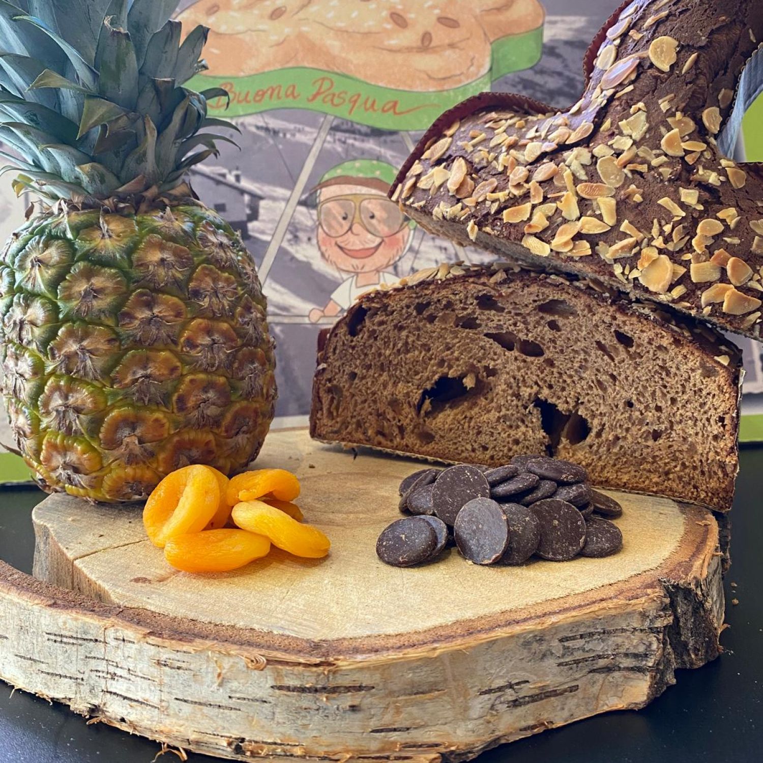 Colomba al cioccolato, ananas e albicocche candite - 750 gr