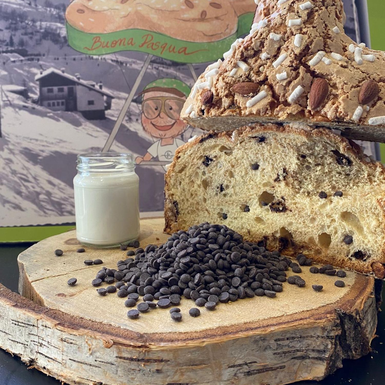 Colomba con gocce di cioccolato senza canditi - 750 gr