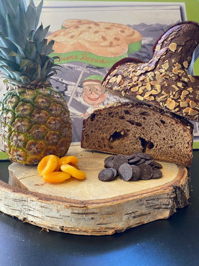 Colomba al cioccolato, ananas e albicocche candite - 750 gr